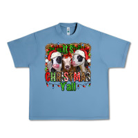 Pebble Blue it's christmas y'all heifers Urban Heavy Tee - Jasminsmagicworld