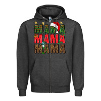 Charcoal Heather Christmas Mama Zipper Hoodie - BundleAndBundleShop