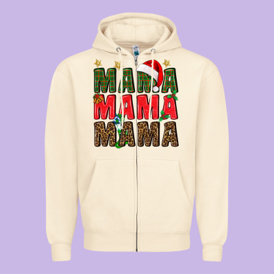 Christmas Mama Zipper Hoodie Designed By Bundleandbundleshop