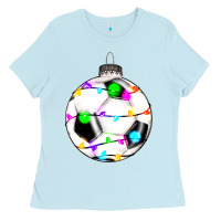 Baby Blue Christmas soccer Ladies Tee - RanaPortraitStore