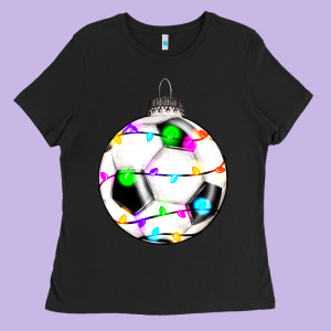 Christmas Soccer Ladies Tee Designed By Ranaportraitstore