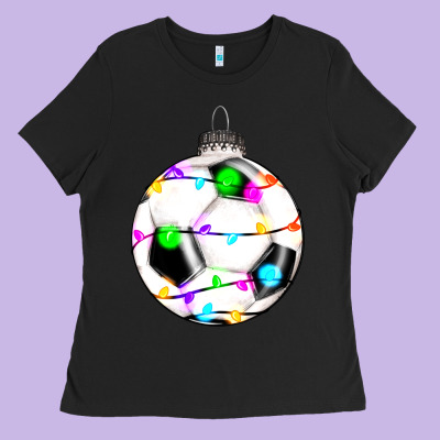 Christmas Soccer Ladies Tee Designed By Ranaportraitstore