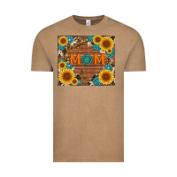 Vintage Coffee sunflower gemstone and mom with cowhide Vintage Tee - Artiststas