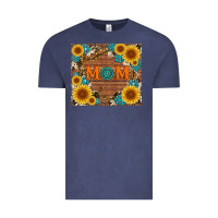 Vintage Denim sunflower gemstone and mom with cowhide Vintage Tee - Artiststas