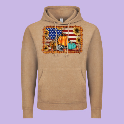 American Flag Fall Backgraund Vintage Hoodie Designed By Jahusdesignshop