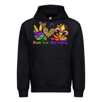 Black peace love mardi gras olivia Urban Hoodie - OliviaCreatesArt