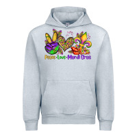 Heather Grey peace love mardi gras olivia Urban Hoodie - OliviaCreatesArt