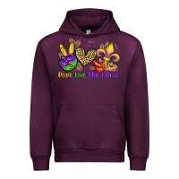 Mauve Wine peace love mardi gras olivia Urban Hoodie - OliviaCreatesArt