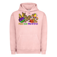 Pigment Salmon peace love mardi gras olivia Urban Hoodie - OliviaCreatesArt