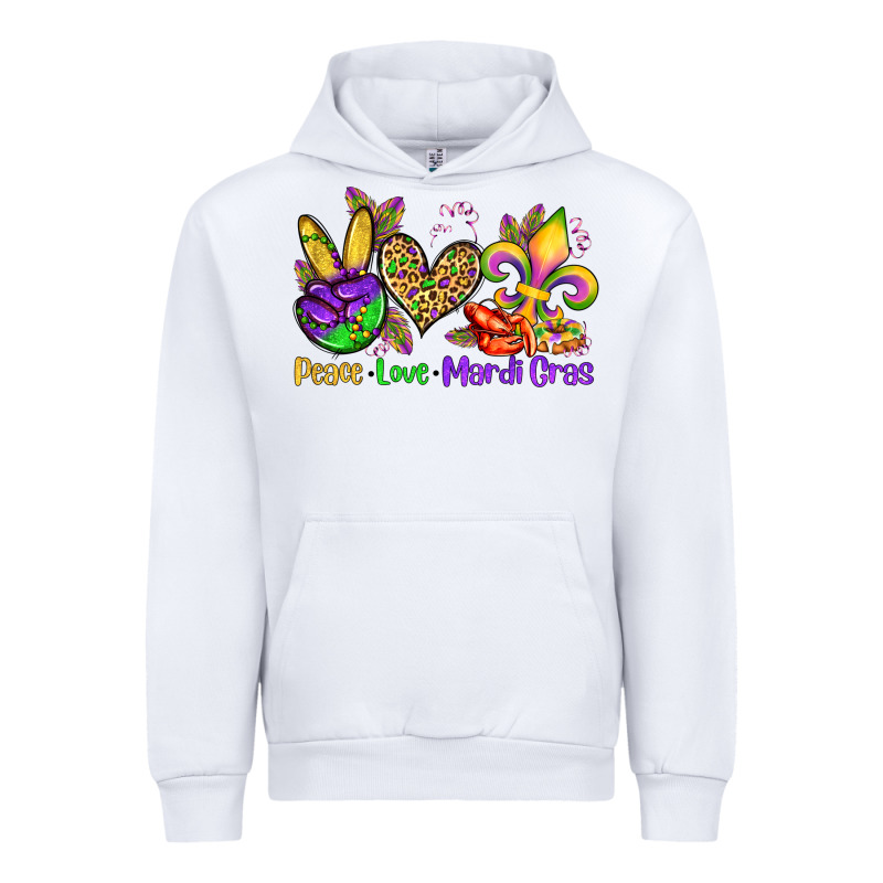 Peace Love Mardi Gras Olivia Urban Hoodie by OliviaCreatesArt | Teevron