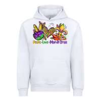 White peace love mardi gras olivia Urban Hoodie - OliviaCreatesArt