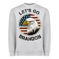 Heather Grey Lets Go Brandon American Bald Eagle Heavyweight Sweatshirt - Jasminsmagicworld