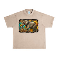 French Oak western sunflowers elephant Urban Heavy Tee - LillyAllenDesigns
