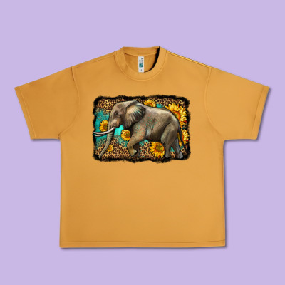 Western Sunflowers Elephant Urban Heavy Tee Designed By Lillyallendesigns