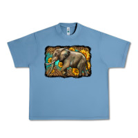 Pebble Blue western sunflowers elephant Urban Heavy Tee - LillyAllenDesigns