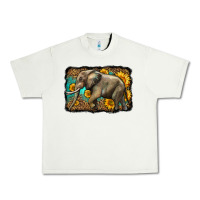 Pistachio western sunflowers elephant Urban Heavy Tee - LillyAllenDesigns