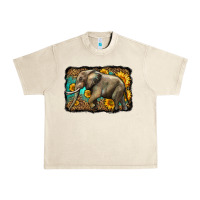 Sandshell western sunflowers elephant Urban Heavy Tee - LillyAllenDesigns