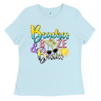 Baby Blue beaches booze and besties tbw Ladies Tee - texasbilliewilder