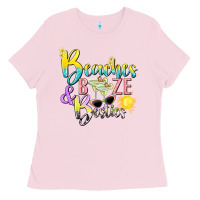 Bubblegum Pink beaches booze and besties tbw Ladies Tee - texasbilliewilder