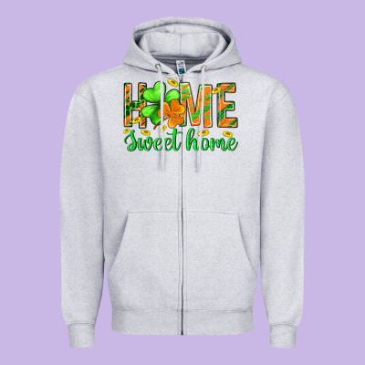St.patrick Home Sweet Home Zipper Hoodie Designed By Bundleandbundleshop