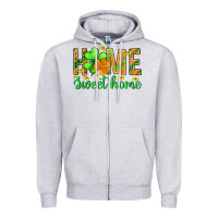Heather Grey st.patrick home sweet home Zipper Hoodie - BundleAndBundleShop