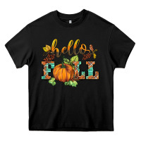 Black hello fall pumpkin Heavy Core Tee - BarkalooDesign