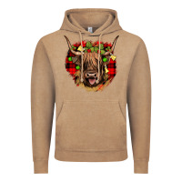 Vintage Coffee highland cow  christmas Vintage Hoodie - JahusDesignShop