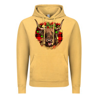 Vintage Mustard highland cow  christmas Vintage Hoodie - JahusDesignShop