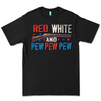 Black Red white and pew pew pew Premium Tee - CowGirlArtShop