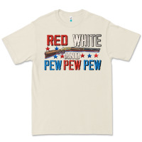 Bone Red white and pew pew pew Premium Tee - CowGirlArtShop