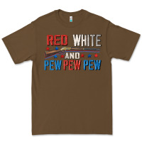 Cacao Red white and pew pew pew Premium Tee - CowGirlArtShop