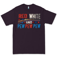Plum Red white and pew pew pew Premium Tee - CowGirlArtShop