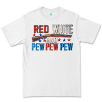White Red white and pew pew pew Premium Tee - CowGirlArtShop