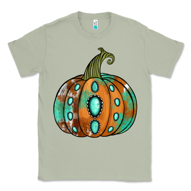 Western Cowhide Turquoise Pumpkin Classic Tee by Jasminsmagicworld | Teevron