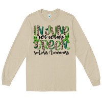 Mushroom in june we wear green scoliosis awareness Long Sleeve Tee - MaliasSmallBusiness