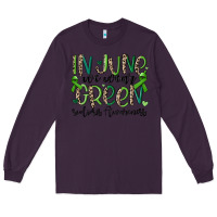 Plum in june we wear green scoliosis awareness Long Sleeve Tee - MaliasSmallBusiness