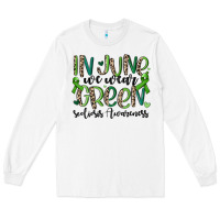 White in june we wear green scoliosis awareness Long Sleeve Tee - MaliasSmallBusiness