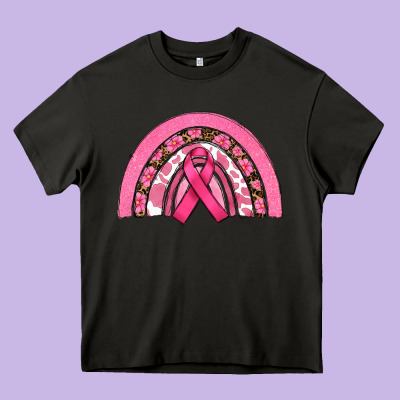 Breast Cancer Rainbow Heavy Core Tee Designed By Ranaportraitstore