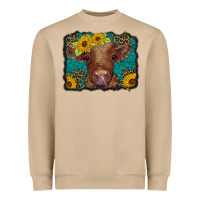 Western Leopard Buffalo Plaid Baby Highland Cow Heavyweight Sweatshirt | Teevron