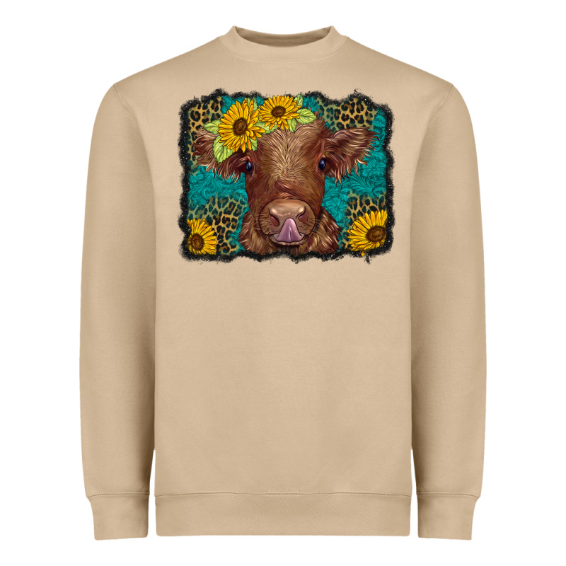 Western Leopard Buffalo Plaid Baby Highland Cow Heavyweight Sweatshirt by BarkalooDesign | Teevron