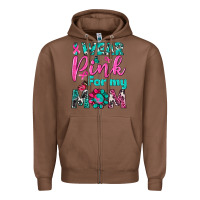 Chestnut I Wear Pink For My Mom Zipper Hoodie - BundleAndBundleShop