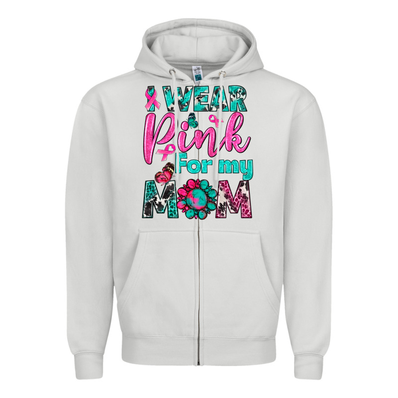 I Wear Pink For My Mom Zipper Hoodie by BundleAndBundleShop | Teevron