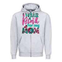 Heather Grey I Wear Pink For My Mom Zipper Hoodie - BundleAndBundleShop