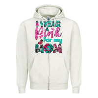 Oatmeal Heather I Wear Pink For My Mom Zipper Hoodie - BundleAndBundleShop