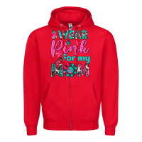 Red I Wear Pink For My Mom Zipper Hoodie - BundleAndBundleShop