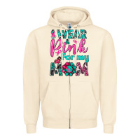 Sandshell I Wear Pink For My Mom Zipper Hoodie - BundleAndBundleShop