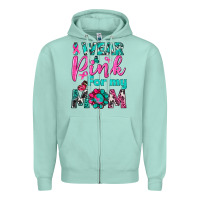 Seafoam I Wear Pink For My Mom Zipper Hoodie - BundleAndBundleShop