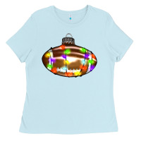 Baby Blue Christmas football Ladies Tee - RanaPortraitStore