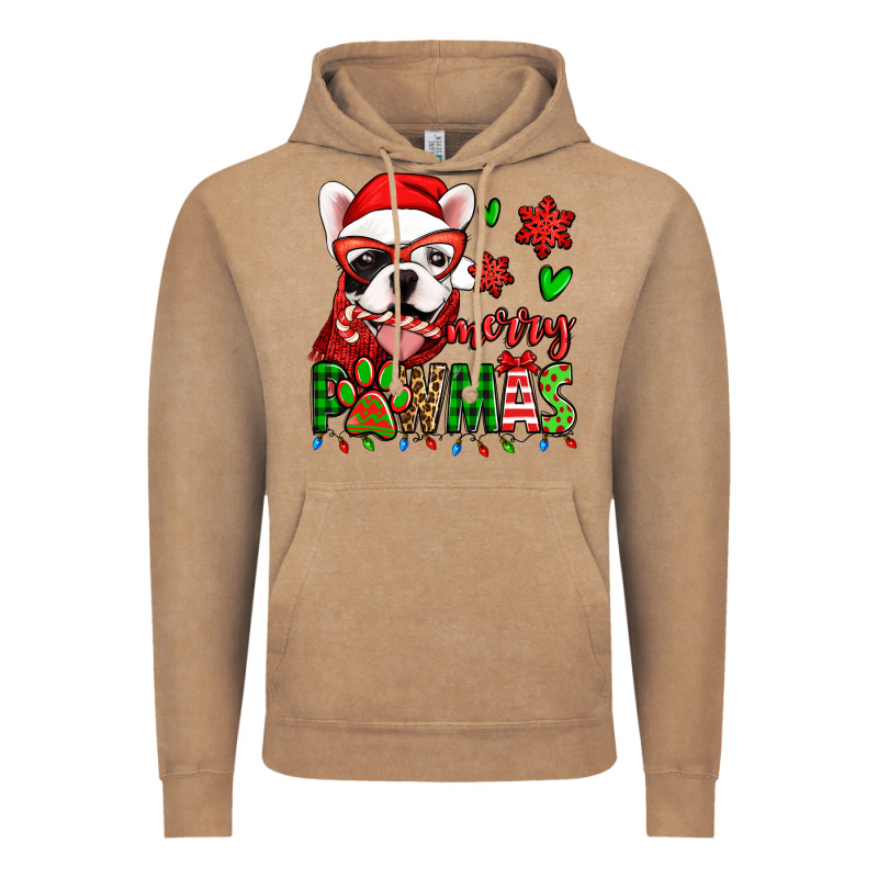 Merry Pawmas Christmas French Bulldog Vintage Hoodie by Jasminsmagicworld | Teevron