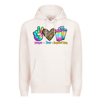 Pale Pink peace love loaded tea Premium Hoodie - JahusDesignShop